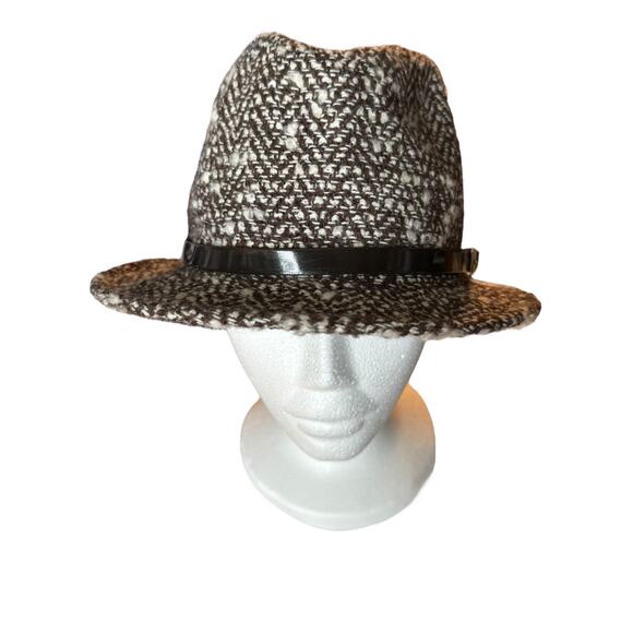 Banana Republic WOOL TWEED FEDORA with belt around the crown size M/L - Picture 3 of 12